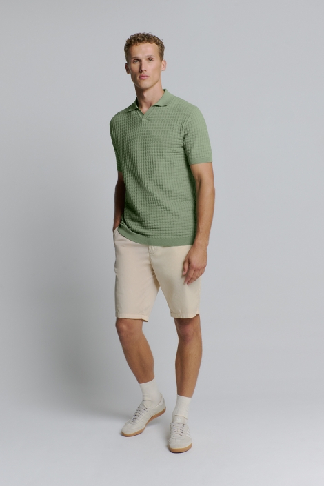 NO-EXCESS pullover short sleeve polo v solid